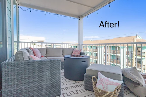 Customized vacation rental balcony